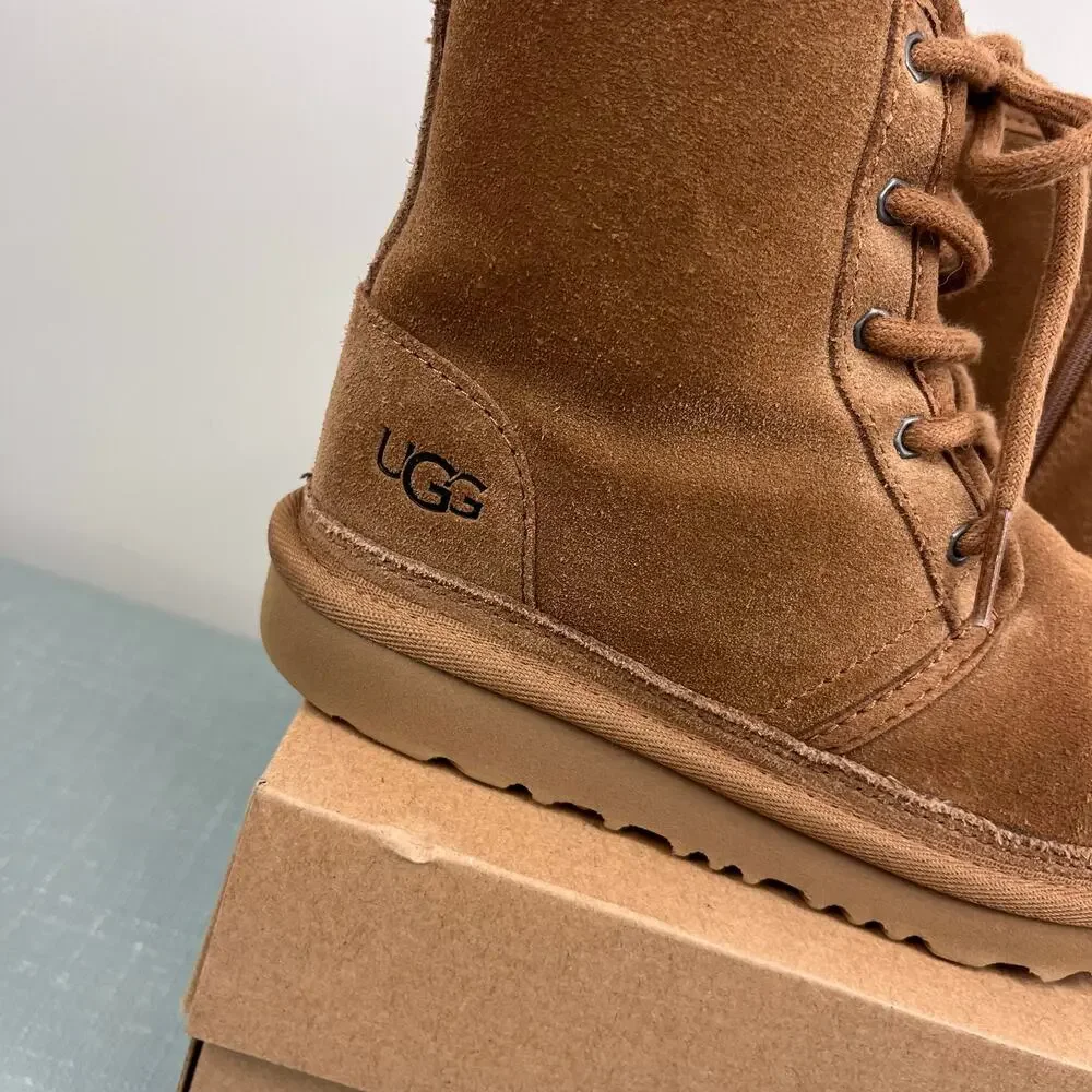 Ugg Kids' Neumel High Suede Sheepskin Chukka Boot Chestnut 13